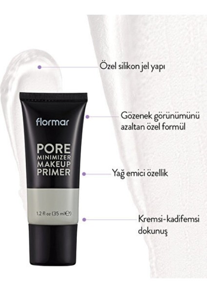 Geniş Gözenek Görünümü Karşıtı Pürüzsüzleştirici ve Yağ Emici Makyaj Bazı - Yağlı ve Karma Ciltler için Uygun - Pore Minimizer Makeup Primer - 000 - 8690604534661