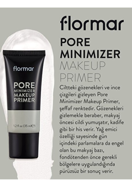 Geniş Gözenek Görünümü Karşıtı Pürüzsüzleştirici ve Yağ Emici Makyaj Bazı - Yağlı ve Karma Ciltler için Uygun - Pore Minimizer Makeup Primer - 000 - 8690604534661