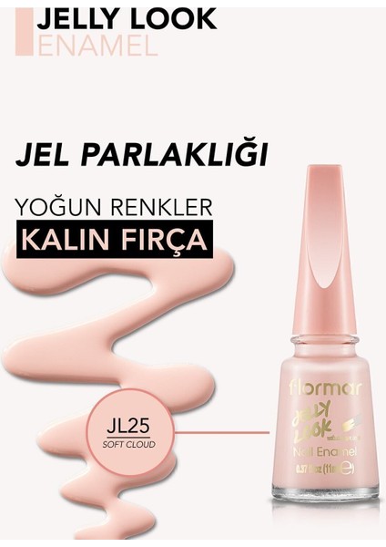-Yoğun Pigmentli ve Uzun Süre Kalıcı Jelly Look Parlak Oje (JL25 Uçuk Pembe) 8690604282197