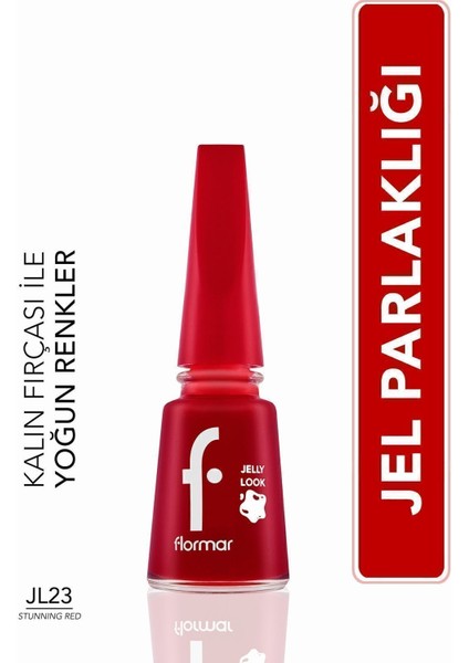 Jelly Look Nail Enamel Oje L23 Stunning Red