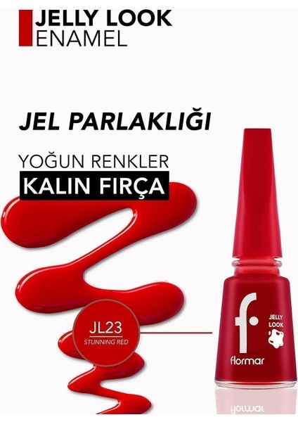 Jelly Look Nail Enamel Oje L23 Stunning Red