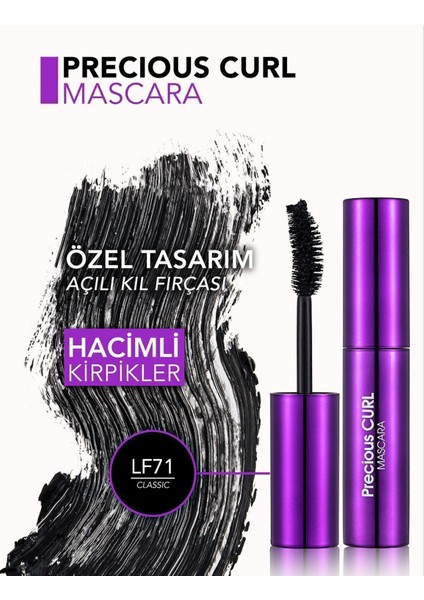 Flormar-Kıvırıcı ve Dolgunlaştırıcı Oval Fırçalı Precious Curl Maskara (LF71 Siyah) 8690604197576