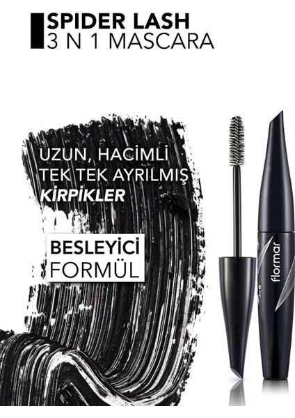 Spider Lash Yoğun Renk ve Hacim Veren Üç Etkili Maskara (003 3in1) 8690604110667