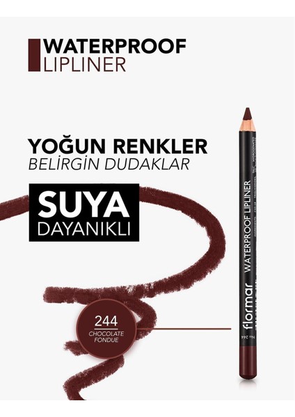 Yoğun Renk Veren Suya Dayanıklı Mat Dudak Kalemi (244 Chocolate Fondue) 8690604567591