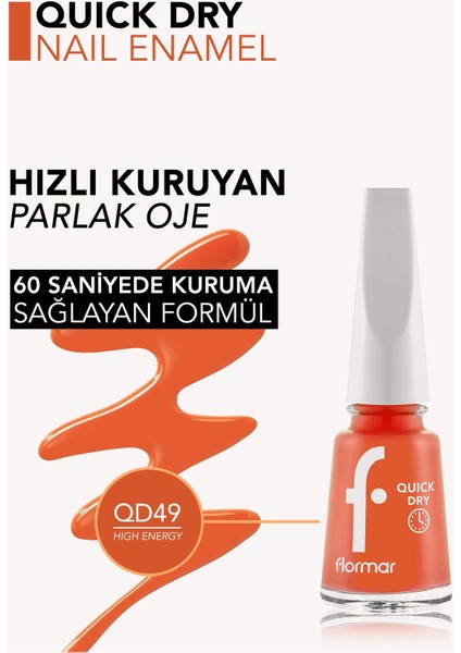 Quick Dry Hızlı Kuruyan İnce Yapılı & Parlak Bitişli Oje