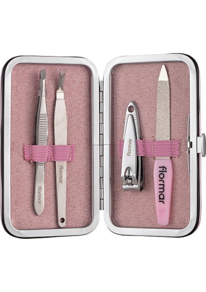 -Dayanıklı Çelik Kaplama 4 Parça Manicure Set Tırnak Makası & Törpü & Kütikül Kesici & Cımbız Manikür Seti (036) 8690604598465