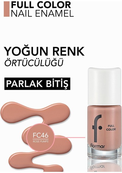 -Yüksek Pigmentli ve Uzun Süre Kalıcı Full Color Parlak Oje (FC46 Açık Gül Pembesi) 8690604379996