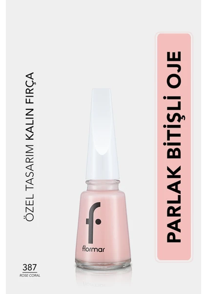 Nail Enamel Yoğun Renk Veren Uzun Süre Kalıcı Parlak Oje (397 Rose Coral) 8682536035972