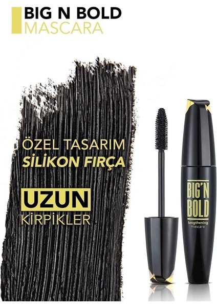 Flormar-Hacimli ve Uzun Görünüm Etkili Big N Bold Maskara (003 Siyah) 8682536040426