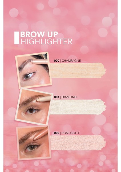 Kremsi Dokulu Brow Up Highlighter Pencil Aydınlatıcı Kalem- Uçuk Kahve (000 Champagne) 8690604622269