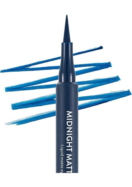 Flormar-Yoğun Pigmentli ve Mat Bitişli Midnight Matte Kalem Likit Eyeliner (003 Lacivert) 8690604641666