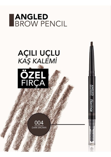 Angled Doğal Görünüm Veren Asansörlü Kaş Kalemi (004 Dark Brown) 8690604572069