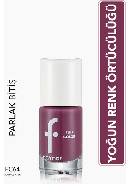 Full Color Yoğun Pigmentli Parlak Oje (FC64 Playful Pink) 8690604497638