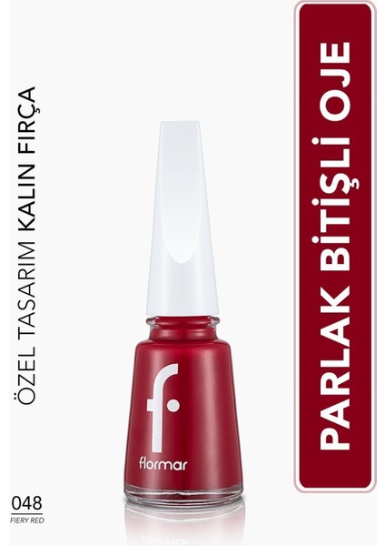 Nail Enamel Yoğun Renk Veren Uzun Süre Kalıcı Parlak Oje (048 Fiery Red) 8682536035712