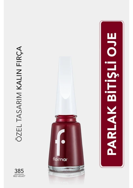 Nail Enamel Yoğun Renk Veren Uzun Süre Kalıcı Parlak Oje (385 Red Velvet) 8682536035965