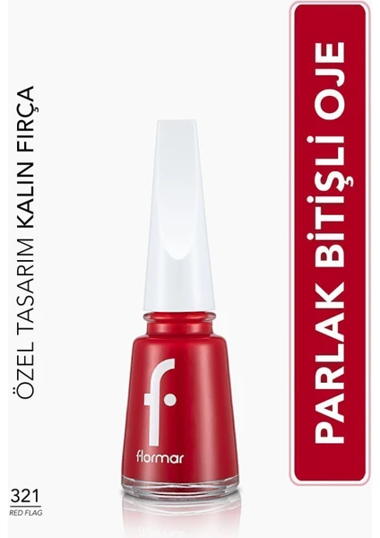 Nail Enamel Yoğun Renk Veren Uzun Süre Kalıcı Parlak Oje (321 Red Flag) 8682536035903