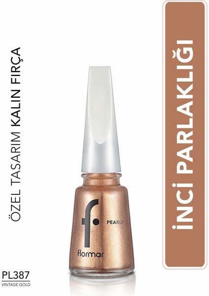 Pearly Yoğun Işıltı Veren Uzun Süre Kalıcı Sedefli Oje (PL387 Vintage Gold) 8682536035521