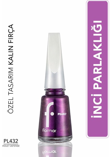 Yeni Maxi Brush Sedefli Parlak Oje (PL432 Violet Defense)