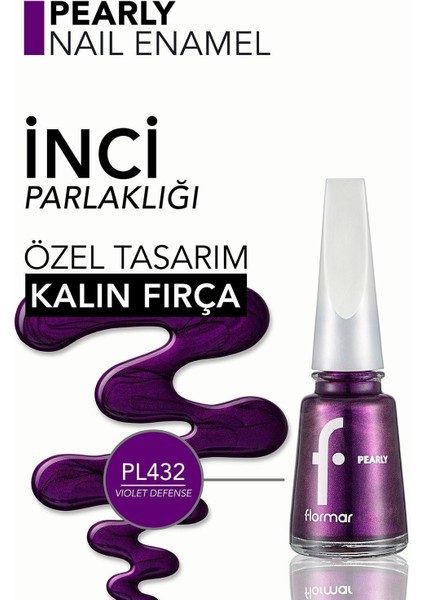 Yeni Maxi Brush Sedefli Parlak Oje (PL432 Violet Defense)