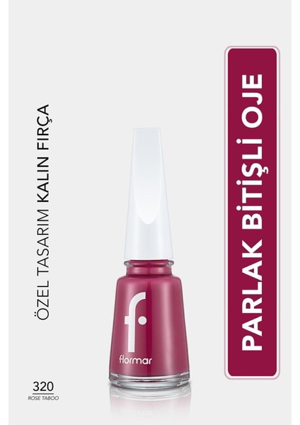 Klasik Parlak Bitişli Yüksek Pigmentli Oje (320 Rose Taboo New) 8682536035897