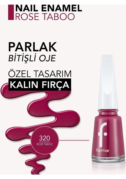 Klasik Parlak Bitişli Yüksek Pigmentli Oje (320 Rose Taboo New) 8682536035897