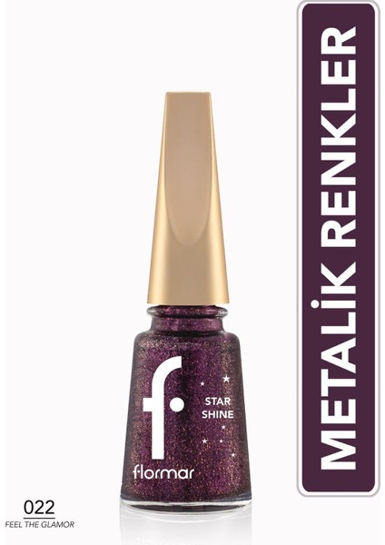 Star Shine Yüksek Pigmentli & Parlak Bitişli Metalik Oje