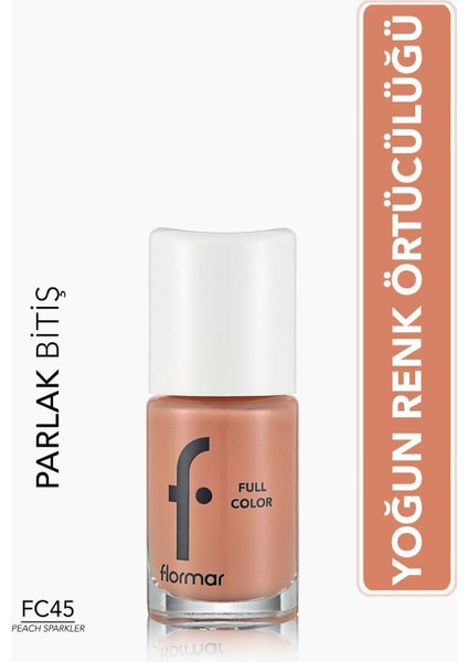 Full Color Yoğun Pigmentli Parlak Oje (Fc45 Peach Sparkler) 8690604379989