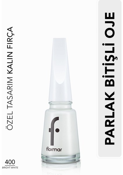 Klasik Parlak Bitişli Yüksek Pigmentli Oje (400 Brıght White New) 8682536035989