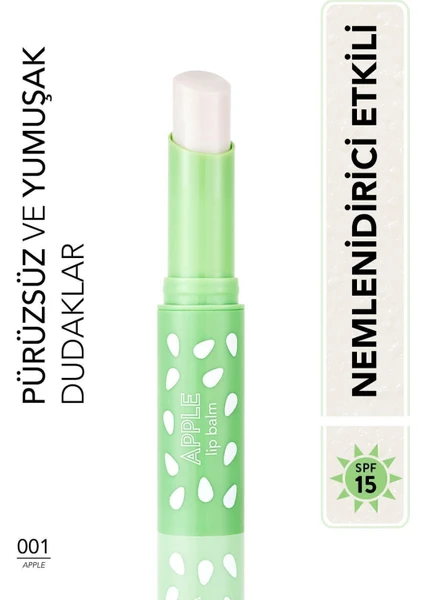 Flormar-Tatlı Aromalı ve Besleyici Lip Balm Renkli Dudak Balmı (001 Elma) 8690604555369