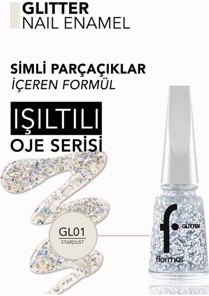 Glitter Yarı Transparan & Parlak Bitişli Simli Oje