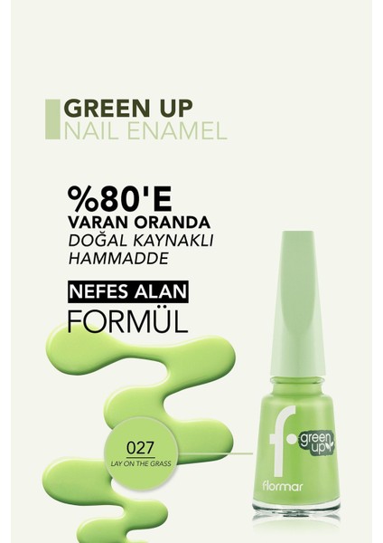 Green Up Yüksek Pigmentli & Parlak Bitişli Nefes Alabilen Vegan Oje