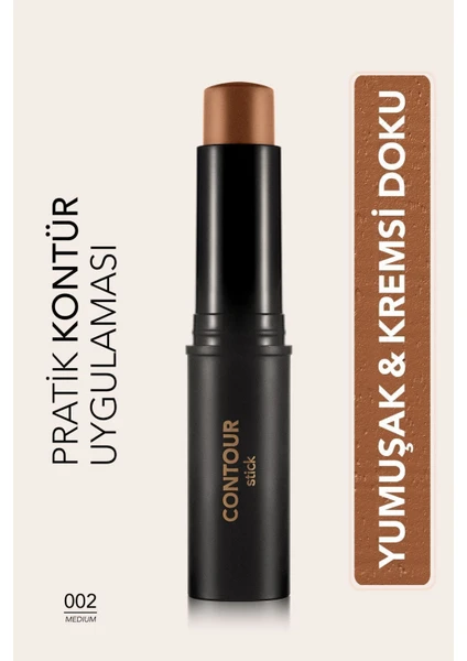 Flormar-Yumuşak Formüllü ve Mat Bitişli Stick Contour Pratik Kalem Kontür (002 Orta Ton) 8690604554867