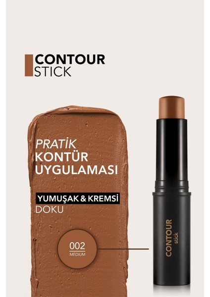 Flormar-Yumuşak Formüllü ve Mat Bitişli Stick Contour Pratik Kalem Kontür (002 Orta Ton) 8690604554867