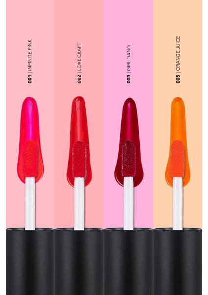 Water Lip Stain Yoğun Renk Veren Uzun Süre Kalıcı Mat Dudak Tint'i (001 Infinite Pink) 8682536042161