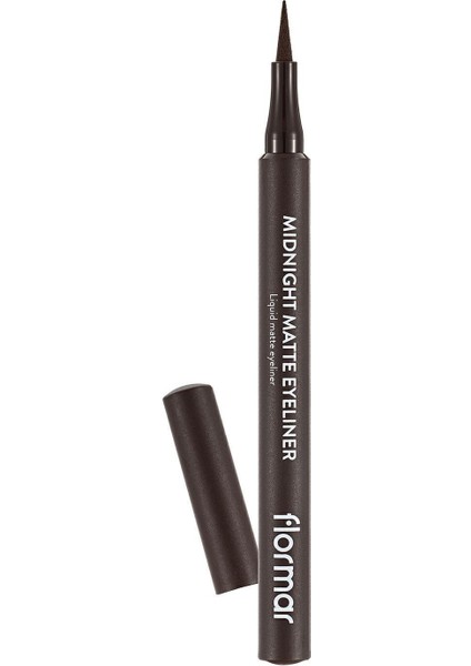 Flormar-Yoğun Pigmentli ve Mat Bitişli Midnight Matte Kalem Likit Eyeliner (002 Kahve) 8690604641659