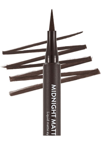 Flormar-Yoğun Pigmentli ve Mat Bitişli Midnight Matte Kalem Likit Eyeliner (002 Kahve) 8690604641659