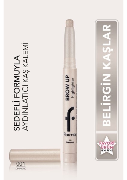 Kremsi Dokulu Brow Up Highlighter Pencil Aydınlatıcı Kalem- Gümüş (001 Diamond) 8682536072434