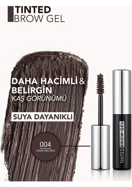 Tinted Brow Gel Doğal Görünüm Veren Suya Dayanıklı Kaş Maskarası (004 Dark Brown) 8682536034784