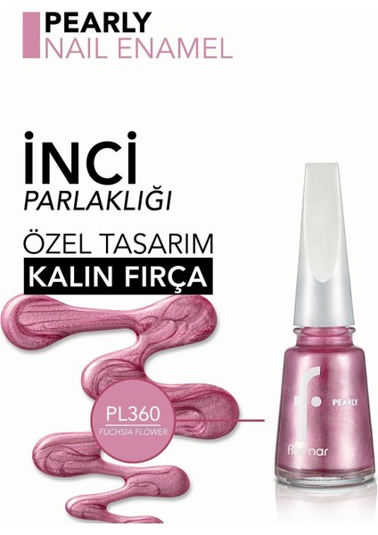 Pearly Yoğun Işıltı Veren Uzun Süre Kalıcı Sedefli Oje (PL360 Fuchsia Flower) 8682536035460