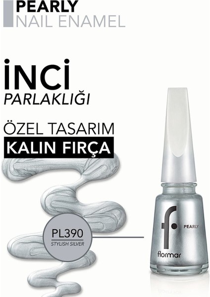 Pearly Yoğun Işıltı Veren Uzun Süre Kalıcı Sedefli Oje (PL390 Stylish Silver) 8682536035538 indirimleri