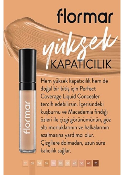 - Kapatıcı - Perfect Coverage Liquid Concealer 003 Light Beige 8690604044924 31000008