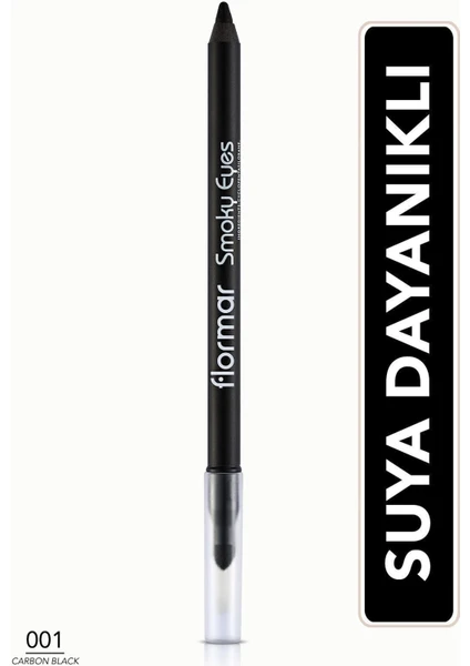 Flormar-Sünger Uçlu ve Suya Dayanıklı Smoky Eyes Dumanlı Makyaj Göz Kalemi (001 Karbon Siyah) 8690604138128