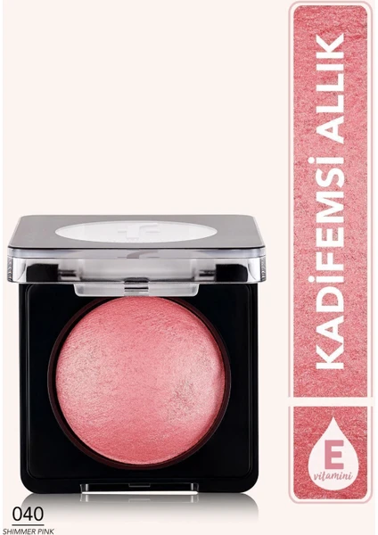 Baked Blush-On Yüksek Pigmentli & Doğal Işıltılı Fırınlanmış Allık (040 Shimmer Pink) 8682536051415