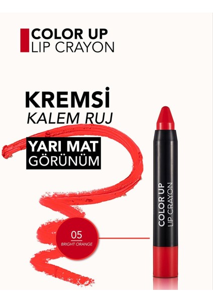 - Ruj - Color Up Lip Crayon 005 Bright Orange 8690604503322 33000035