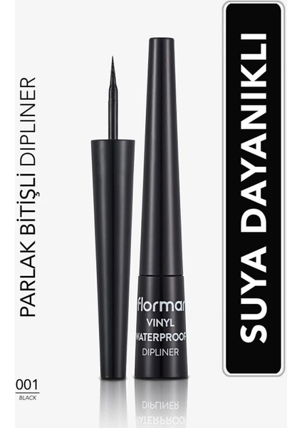 Vinyl Yoğun Renk Veren Suya Dayanıklı Parlak Eyeliner (001 Black) 8690604536498