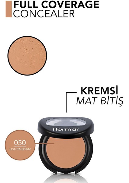 - Kapatıcı - Full Coverage Concealer 050 Light /medium 8690604558544 31000015