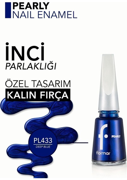 Pearly Yoğun Işıltı Veren Uzun Süre Kalıcı Sedefli Oje (PL433 Deep Blue) 8682536035606