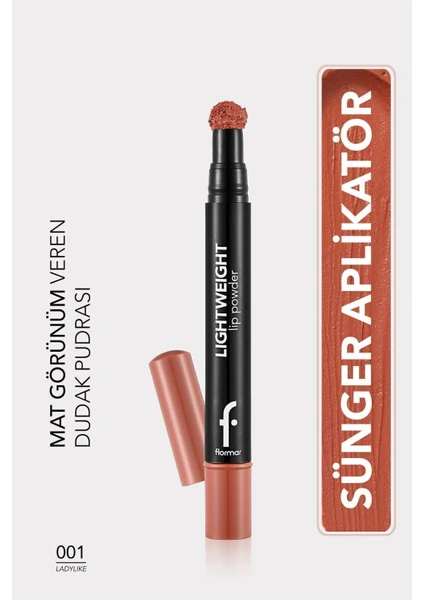 Lightweight Lip Powder Yoğun Renk Veren Mat Likit Dudak Pudrası (001 Ladylike) 8682536007436