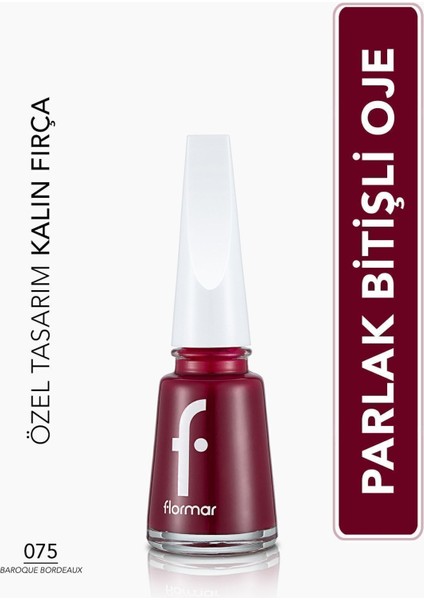 Nail Enamel Yoğun Renk Veren Uzun Süre Kalıcı Parlak Oje (075 Baroque Bordeaux) 8682536035736