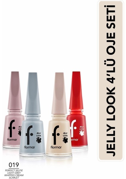 Jelly Look 4'lü Jel Görünümlü Oje Seti